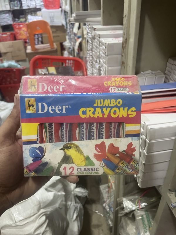 Deer Jumbo Crayons 12 Color Set