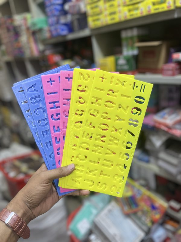 Large Plastic Stencil Scale (Alphabet & Number) (Multi Color)