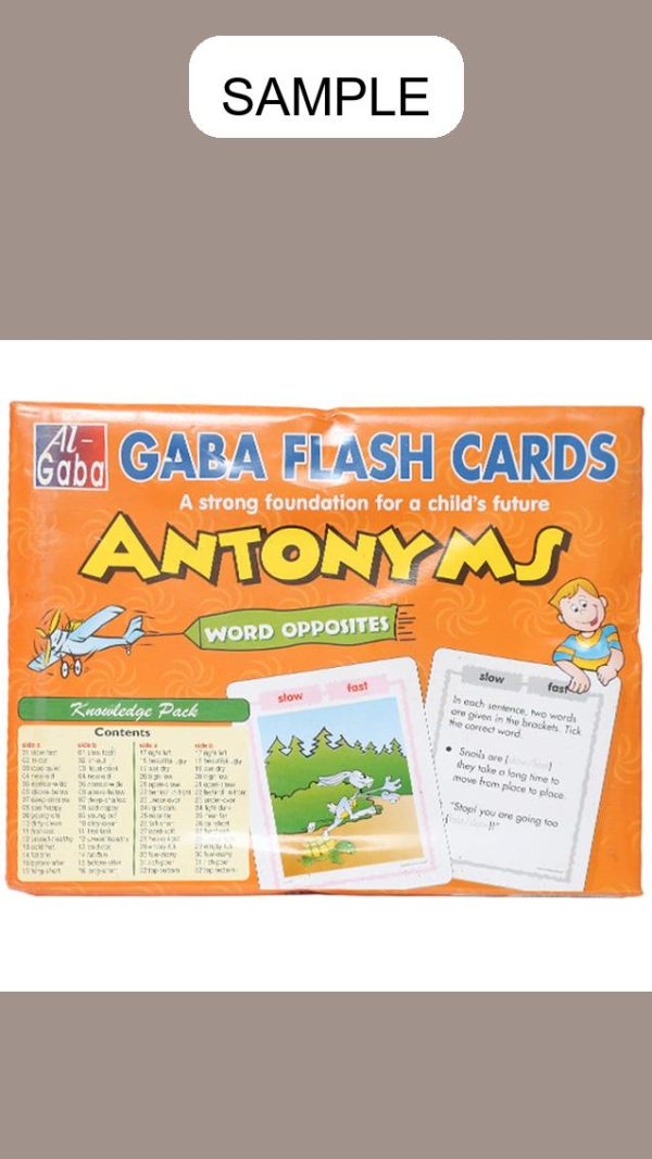 Gaba Flash Card Small Size Antonyms