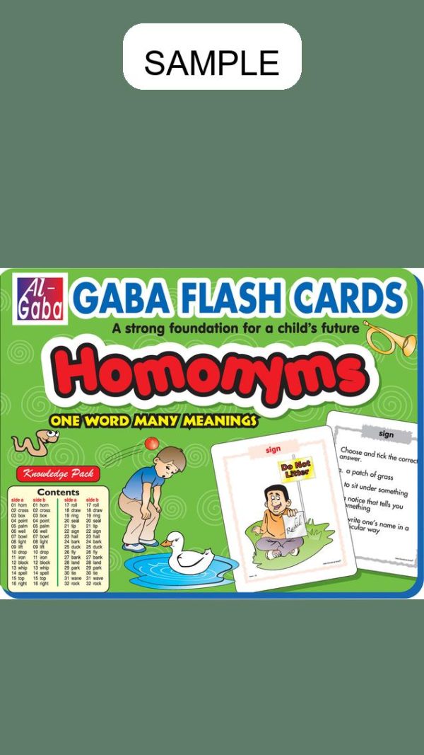Gaba Flash Card Small Size Homonyms