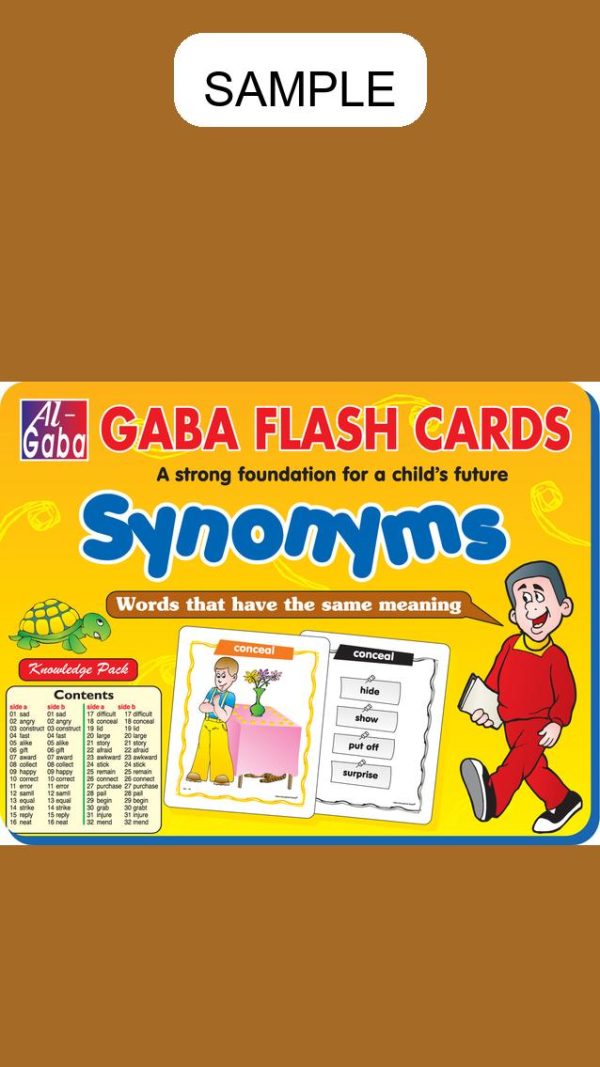 Gaba Flash Card Small Size Synonyms